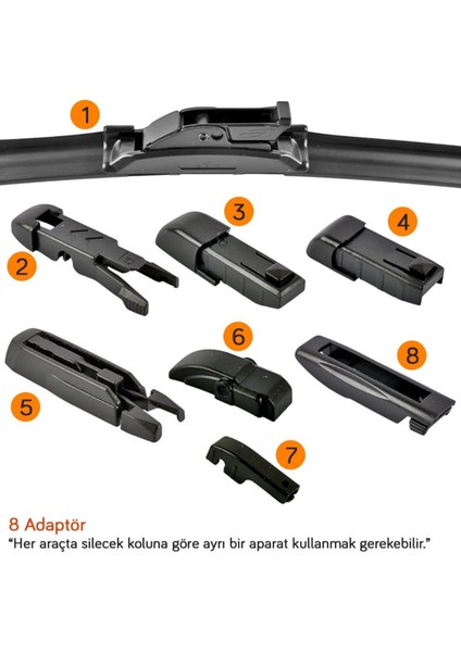 91115 Multi-Fit 8 Adaptörlü 15 Inç / 380 mm Muz Silecek