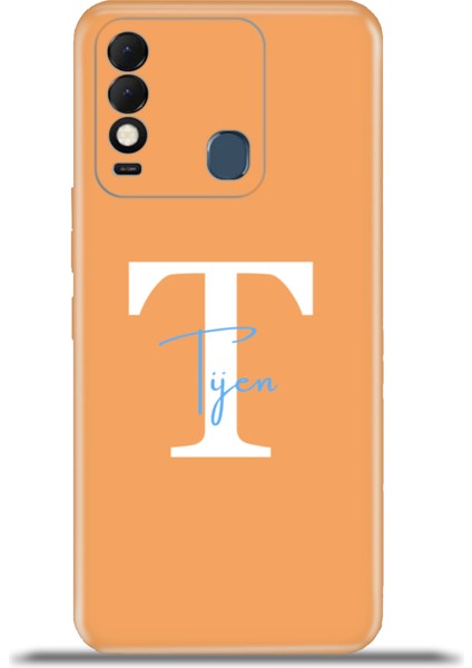 Tecno Spark 8t Kılıf Silikon Esnek Kamera Koruma Kişiye Özel Isim Harf Zao Turuncu - T