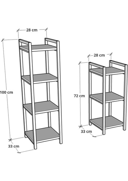 Metal Dekoratif Çok Amaçlı Raf 11 Raflı Banyo Mutfak Rafı Çiçeklik Organizer Atlantik Çam