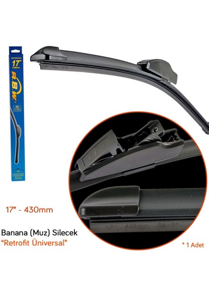 91017 Retrofit Üniversal 17 Inç / 430 mm Muz Silecek