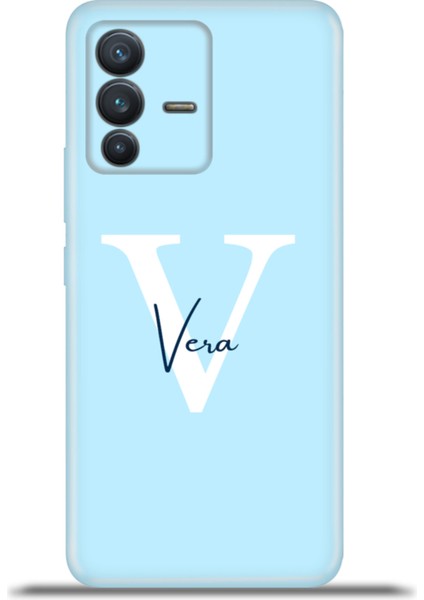 Vivo V23 5g Kılıf Silikon Esnek Kamera Koruma Kişiye Özel Isim Harf Zao Mavi - V