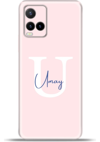 Vivo Y33S Kılıf Silikon Esnek Kamera Koruma Kişiye Özel Isim Harf Zao Pembe - U