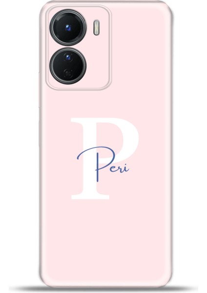 Vivo Y16 Kılıf Silikon Esnek Kamera Koruma Kişiye Özel Isim Harf Zao Pembe - P