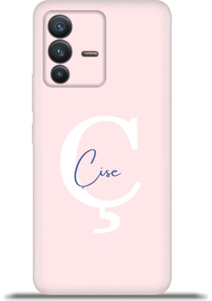 Vivo V23 5g Kılıf Silikon Esnek Kamera Koruma Kişiye Özel Isim Harf Zao Pembe - Ç