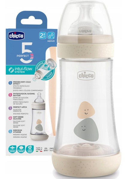 Perfect5 Antikolik Pp Orta Akış Biberon 240 ml - Krem fiyatları