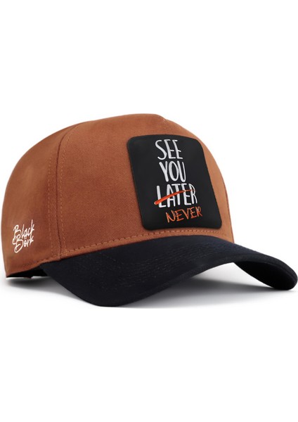 V1 Baseball See You Later Never - 2 Kod Logolu Camel-Laci Siperli Şapka (Cap)