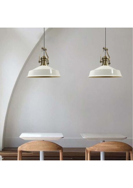 Asaletli Tekli Beyaz Avize Yeni Eskitme Başlık Retro Sarkıt Lamba Cafe Salon Dükkan Avizeleri modelleri