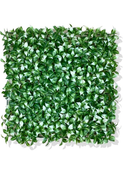 Yapay Beyaz Detaylı Limon Yaprağı Bitki Duvar Kaplama 50X50 cm