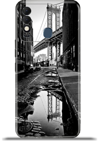 Tecno Spark 8t Kılıf Esnek Silikon Kamera Koruma 4K Desenli Özel Tasarım - Manhattan Bridge