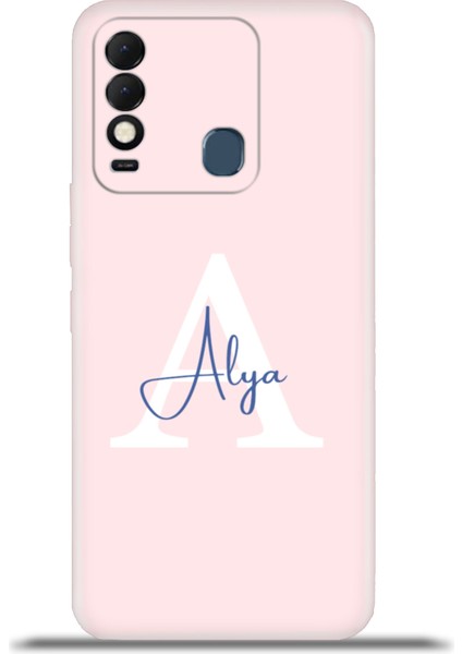 Tecno Spark 8t Kılıf Silikon Esnek Kamera Koruma Kişiye Özel Isim Harf Zao Pembe - A