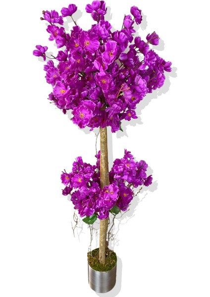 Mor Bahar Dalı 100 cm 12X12 Metal Saksı