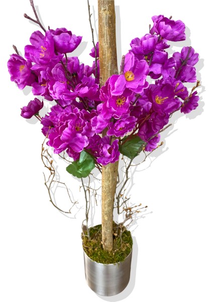 Mor Bahar Dalı 100 cm 12X12 Metal Saksı fırsatları