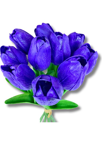 Yapay 10'lu Islak Lale Buketi 33 cm Mor fırsatları