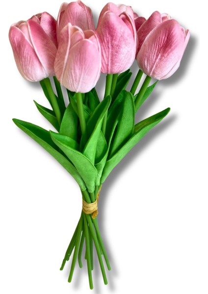 Yapay 10'lu Islak Lale Buketi 33 cm Pembe fiyatları