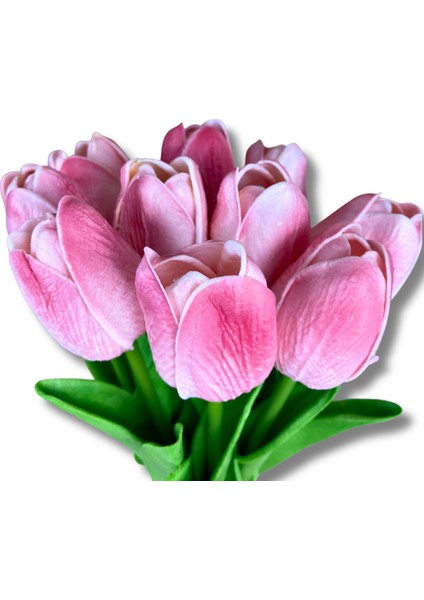 Yapay 10'lu Islak Lale Buketi 33 cm Pembe fırsatları