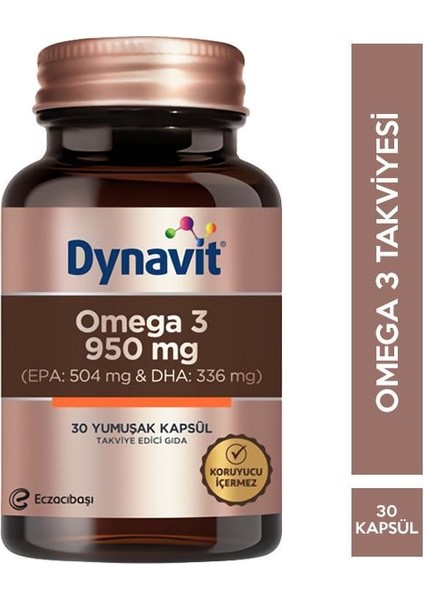 Omega 3 950 Mg Takviye Edici Gıda 30 Yumuşak Kapsül Omega 3 Takviyesi - 2