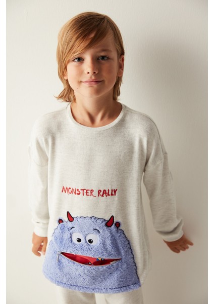 Erkek Çocuk Monster Rally St Uzun Kollu Pijama Takımı