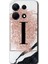 Infinix Note 30 Kılıf Hd Desen Baskılı Arka Kapak - Pembe Mermer Desenli I Harfi 1