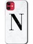 Apple iPhone 11 Kılıf Hd Desen Baskılı Arka Kapak - Beyaz Mermer Desenli N Harfi 1