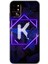 Reeder S19 Max Kılıf Hd Desen Baskılı Arka Kapak - Dark Neon Yaprak K Harfi 1