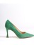 Hakiki Deri MB970-Y Kadın İnce 9 cm Topuklu Yeşil Süet Stiletto & Topuklu Ayakkabı 3