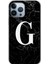 Apple iPhone 13 Pro Kılıf Hd Desen Baskılı Arka Kapak - Siyah Mermer Desenli G Harfi 1