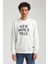 New World Polo Bisiklet Yaka Ekru Slim Fit Sweatshirt 23FWM60161 1