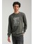 Bisiklet Yaka Haki Slim Fit Sweatshirt 23FWM60153 2