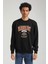 Bisiklet Yaka Siyah Slim Fit Sweatshirt 23FWM60146 1