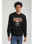Bisiklet Yaka Siyah Slim Fit Sweatshirt 23FWM60146 3