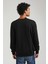 Bisiklet Yaka Siyah Slim Fit Sweatshirt 23FWM60146 5