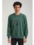 Bisiklet Yaka Yeşil Slim Fit Sweatshirt 23FWM60147 1