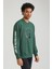 Bisiklet Yaka Yeşil Slim Fit Sweatshirt 23FWM60147 3