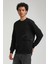 Bisiklet Yaka Siyah Slim Fit Sweatshirt 23FWM60150 2