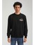Bisiklet Yaka Siyah Slim Fit Sweatshirt 23FWM60158 1