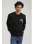 Bisiklet Yaka Siyah Slim Fit Sweatshirt 23FWM60158 5