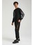Bisiklet Yaka Siyah Slim Fit Eşofman 23FWM60157 4