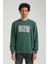 Bisiklet Yaka Yeşil Slim Fit Sweatshirt 23FWM60152 1