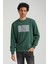 Bisiklet Yaka Yeşil Slim Fit Sweatshirt 23FWM60152 2
