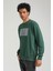 Bisiklet Yaka Yeşil Slim Fit Sweatshirt 23FWM60152 3
