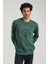 Bisiklet Yaka Yeşil Slim Fit Sweatshirt 23FWM60147 2