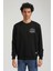 Bisiklet Yaka Siyah Slim Fit Sweatshirt 23FWM60148 1