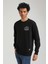Bisiklet Yaka Siyah Slim Fit Sweatshirt 23FWM60148 4