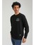 Bisiklet Yaka Siyah Slim Fit Sweatshirt 23FWM60148 5