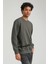 Bisiklet Yaka Haki Slim Fit Sweatshirt 23FWM60150 4