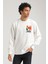 Bisiklet Yaka Ekru Slim Fit Sweatshirt 23FWM60151 3