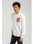 Bisiklet Yaka Ekru Slim Fit Sweatshirt 23FWM60151 5