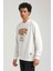 Bisiklet Yaka Ekru Slim Fit Sweatshirt 23FWM60146 3