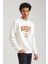 Bisiklet Yaka Ekru Slim Fit Sweatshirt 23FWM60146 4
