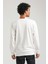 Bisiklet Yaka Ekru Slim Fit Sweatshirt 23FWM60146 5